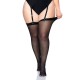 Leg Avenue Plus Size Sheer Stockings Black UK 16 to 18