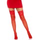 Leg Avenue Stay Up Sheer Thigh Hold Ups Red UK 8 to 14