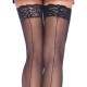 Leg Avenue Sheer Stockings With Backseam Black  UK 8 to 14