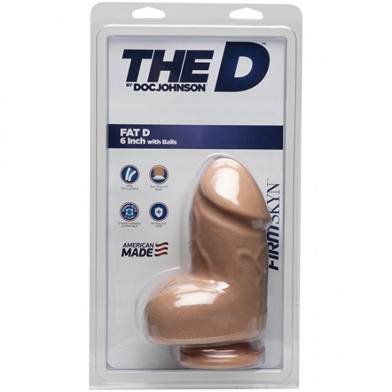 The D  Fat D 6 Inch Vanilla Dildo With Balls