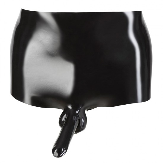 Latex Boxers With Penis Sleeve Black