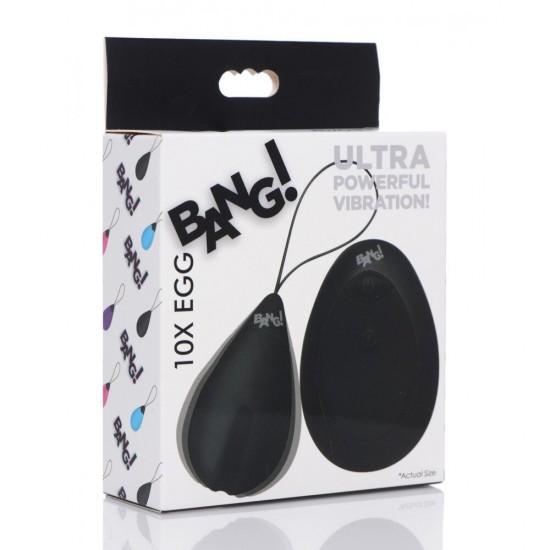 10X Silicone Vibrating Egg Black