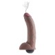 King Cock 9 Inch Squirting Cock With Balls Brown