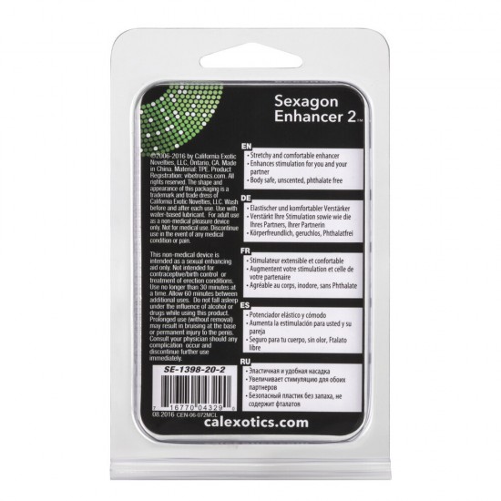 Sexagon Enhancer 2 Clear Cock Ring Sexagon Enhancer 2 Clear Cock Ring